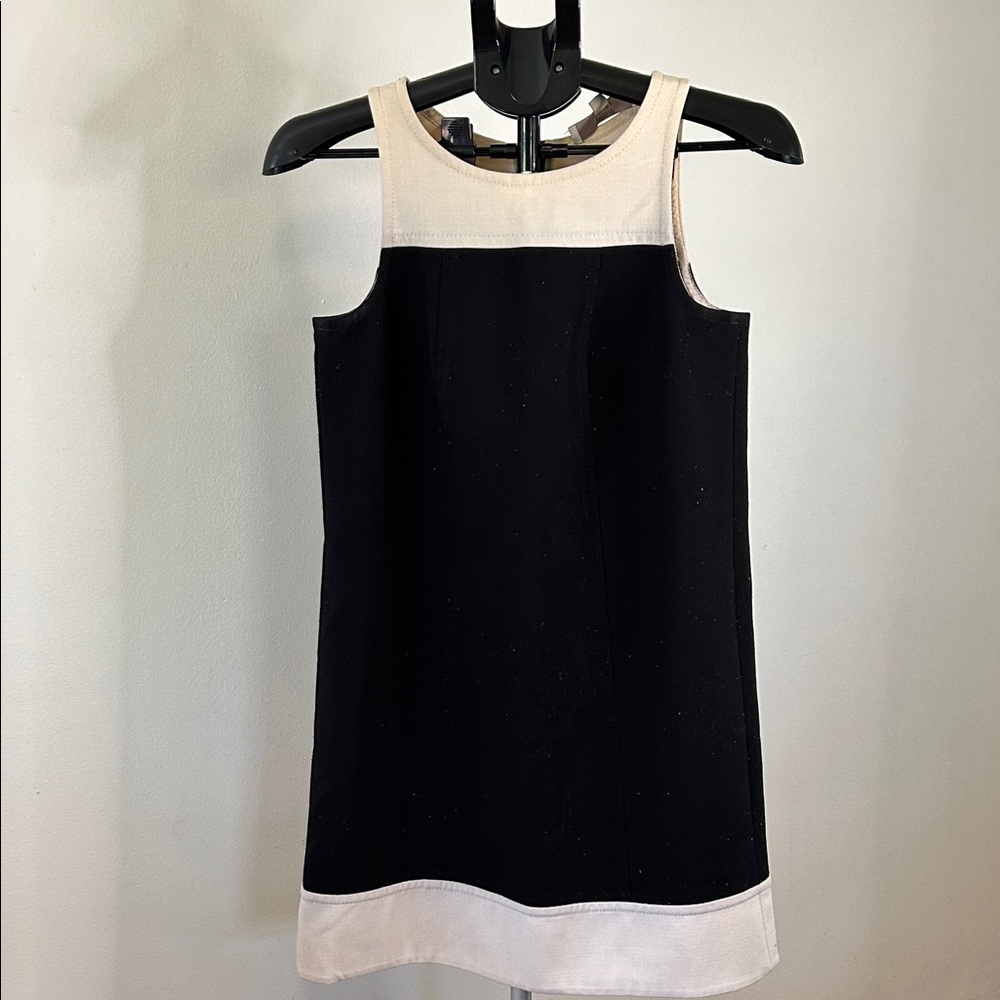 LOFT Black and Cream Mini Dress